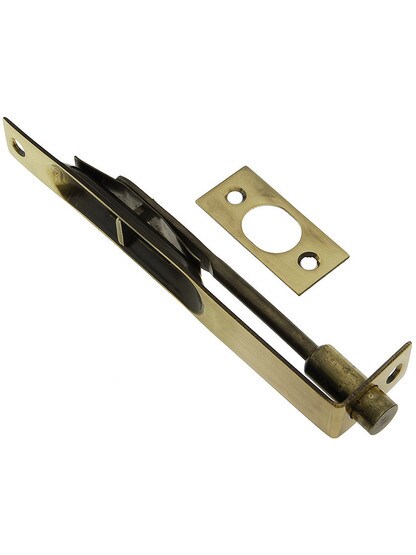 6 inch Flush Mounted Door Bolt In Antique Brass.
